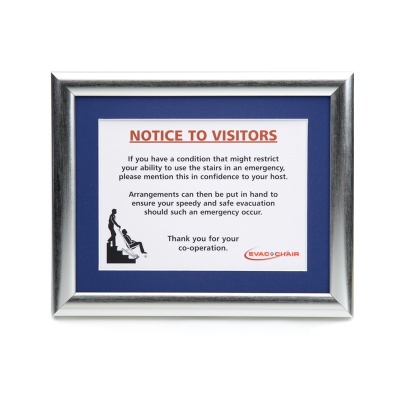 Evac+Chair Emergency Evacuation Framed Reception Notice